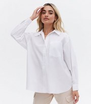 New Look Petite White Poplin Oversized Shirt